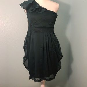 Day & Night Forest Green One Shoulder Dress